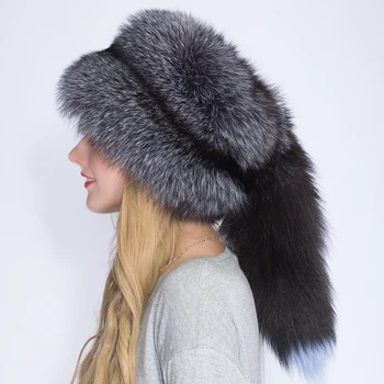 Real blană de Vulpe Printesa Pălărie Mongolia pălărie proces Unic Vulpea coada Design de Lux Iarnă Ține de Cald Pentru Femei de Moda pentru | Îmbrăcăminte Accesorii / Billshop.ro